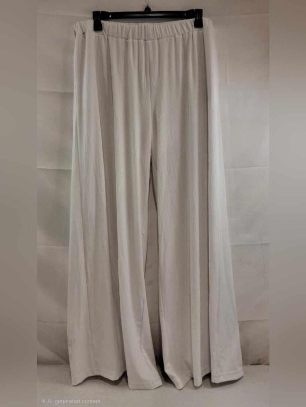 NWT Ulla Popken White Wide-Leg Elastic Waist Pants Sz 20/22 Long